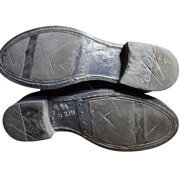 Miz Mooz Yeats Black Suede Flat Ankle Boots Side Zip Buckle EUC 37/ 7 - Picture 6 of 13